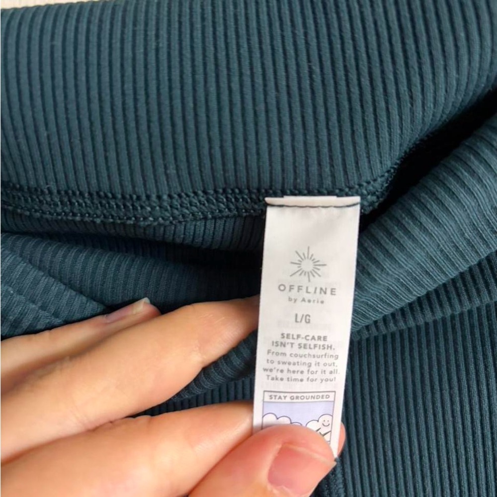 Aerie Offline Ribbed Foldover Flare Leggings - Picture 3 of 3